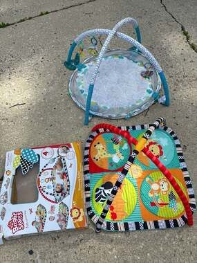 Bright Starts Roaming Safari Activity Gym and Play Mat Bundle